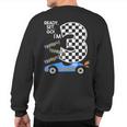 Race Car 3Rd Birthday Party Racing Car Driver 3 Birthday Boy Sweatshirt Back Print