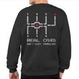 Real Cars Don't Shift Themselves Distressed Drifting Sweatshirt Back Print