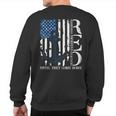 Red Friday Military Memorial Day Veterans Family 4Th Of July Sweatshirt Back Print