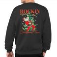 Rocking Around The Christmas Tree Santa Rock And Roll Guitar Sweatshirt Back Print