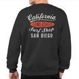 San Diego Surfing Vintage California Surf Sweatshirt Back Print