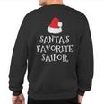 Santa's Favorite Sailor Christmas Hat Sailing Sweatshirt Back Print