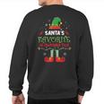 Santa's Favorite Ultrasound Tech Elf Christmas Light Sweatshirt Back Print
