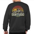 Santiago Chile Vintage Mountains Retro Souvenir Sweatshirt Back Print