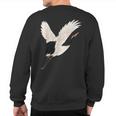 Snow Crane Bird White Bird Watching Expert Bird Photographer Sweatshirt Back Print