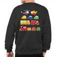 Transportation Trucks Cars Trains Planes Helicopters Toddler Sweatshirt Back Print