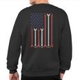 Vintage American Flag Diesel Engine Muscle Car Mechanic Sweatshirt Back Print