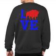 Wild American Bison Lover Valentines Day Love Buffalo Sweatshirt Back Print