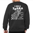 Zebra Ribbon's Not For The Weak Support Cvid Awareness Sweatshirt Back Print