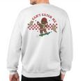 Can't Catch Me Merry Christmas Boy Skateboarding Gingerbread Sweatshirt Back Print