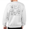 Cute Octopus To Paint And Color In For Children Sweatshirt Back Print