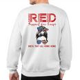 On Friday We Wear Red Friday Military Support Troops Us Flag Sweatshirt Back Print