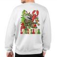 Louisiana Cajun Christmas Crawfish Pelican Alligator Xmas Sweatshirt Back Print