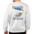 Ocean City Maryland Striped Umbrella Beach Chair Sweatshirt Back Print