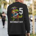 5 Years Old Dinosaur Pirate 5Th Birthday Boy Sweatshirt Back Print