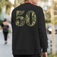 50Th Birthday Soldier Number 50 Year Old Military Camo Sweatshirt Back Print