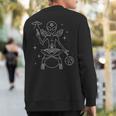 Alien Outer Space Man Satanic Baphomet With Pentagram & Ufo Sweatshirt Back Print