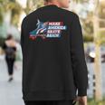 Make America Skate Again Red White & Blue Distressed Sweatshirt Back Print