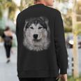 Beautiful Siberian Husky Dog Face Sweatshirt Back Print