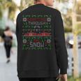 Car Racing Race Fan Ugly Christmas Sweater Party Sweatshirt Back Print