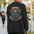 Christmas Motorcycle Santa Skull Santa Bike Rider Sweatshirt Back Print