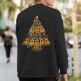 Christmas Tree Ukulele Christmas Lights Tree Ukulele Player Sweatshirt Back Print