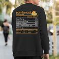 Cornbread Nutrition Food Thanksgiving Costume Christmas Sweatshirt Back Print