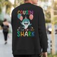 Cousin Of The Birthday Shark Birthday Family Matching Sweatshirt Back Print