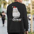 Cute Cat Merry Catmas Christmas Cat Lovers Santa Pajama Sweatshirt Back Print