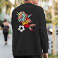 Dabbing Unicorn Soccer Spain Jersey Spanish Football Sweatshirt Back Print