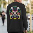 Day Of The Dead Dia De Los Muertos Bunny Sugar Skull Sweatshirt Back Print