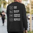 Diamond Painting Eat Sleep Repeat Hobby Pictures Tools 5D Sweatshirt Back Print