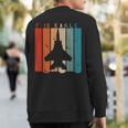 F-15 Eagle Jet Fighter Retro Vintage Style Airplane Sweatshirt Back Print