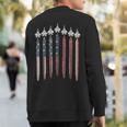 F22 Raptor Fighter Jet Usa Flag Airplane F-22 4Th Of July Sweatshirt Back Print