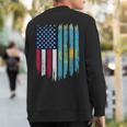 Foreigner Immigrant Usa United States Kazakhstan Flag Sweatshirt Back Print