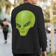 Alien With Earth Eyeballs Ufo Spaceship Novelty Sweatshirt Back Print