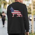 German Shepherd American Flag 4Th Of July Dog Sweatshirt Back Print