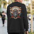 In God And Victory We Trust Biker Vintage Sweatshirt Back Print