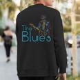 Guitarist Musician Blues Guitar Vintage Blues Music Lover Sweatshirt Back Print