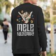 Hawaiian Christmas Mele Kaliki Shaka Kalikimaka Sweatshirt Back Print