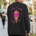 Ice Cream Queen Pink Raspberry Strawberry Ice Cream Summer Sweatshirt Back Print