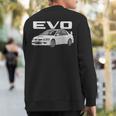 Jdm Car Evo 8 Wicked White Rs Turbo 4G63 Sweatshirt Back Print