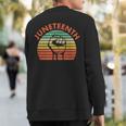 Junenth Raised Fist Vintage Striped Style Sweatshirt Back Print