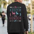 Keeper Of The Gender Buck Or Doe In Blue And Pink Party Sweatshirt Back Print