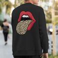 Leopard Print Red Lips Sexy Cheetah Leopard Print Red Lips Sweatshirt Back Print