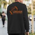 Lineman All Cuts No Glory Football Sweatshirt Back Print