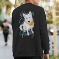 I Love My Siberian Husky White Snow Dog With Blue Eyes Sweatshirt Back Print