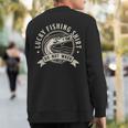 Lucky Fishing Do Not Wash Angler & Fish Sweatshirt Back Print