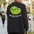 Mameshiba Edamame Bean Dog With Cute Grean Pea Sweatshirt Back Print