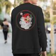 Old Fashioned Santa Claus Face Vintage Christmas Matching Sweatshirt Back Print